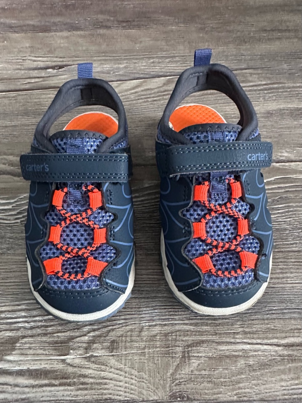 Carter's Navy and Orange Little Kids Sport Sandals